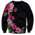Hawaiian Hibiscus and Art Polynesian Tattoo Sweatshirt Black Color