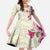 Hawaiian Hibiscus and Art Polynesian Tattoo Family Matching Puletasi and Hawaiian Shirt Beige Color