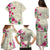 Hawaiian Hibiscus and Art Polynesian Tattoo Family Matching Puletasi and Hawaiian Shirt Beige Color