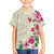 Hawaiian Hibiscus and Art Polynesian Tattoo Family Matching Short Sleeve Bodycon Dress and Hawaiian Shirt Beige Color