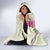 Hawaiian Hibiscus and Art Polynesian Tattoo Hooded Blanket Beige Color