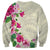 Hawaiian Hibiscus and Art Polynesian Tattoo Sweatshirt Beige Color