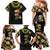 Hawaiian Lei Plumeria and Tropical Leaves Family Matching Mermaid Dress and Hawaiian Shirt Watercolor Style