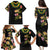 Hawaiian Lei Plumeria and Tropical Leaves Family Matching Puletasi and Hawaiian Shirt Watercolor Style