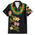 Hawaiian Lei Plumeria and Tropical Leaves Family Matching Short Sleeve Bodycon Dress and Hawaiian Shirt Watercolor Style