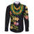 Hawaiian Lei Plumeria and Tropical Leaves Family Matching Short Sleeve Bodycon Dress and Hawaiian Shirt Watercolor Style