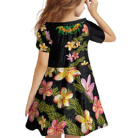 Hawaiian Lei Plumeria and Tropical Leaves Family Matching Summer Maxi Dress and Hawaiian Shirt Watercolor Style