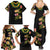 Hawaiian Lei Plumeria and Tropical Leaves Family Matching Summer Maxi Dress and Hawaiian Shirt Watercolor Style