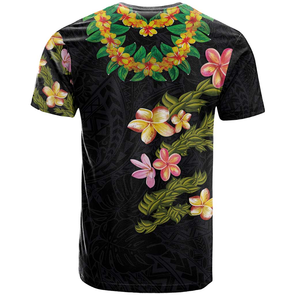 Hawaiian Lei Plumeria and Tropical Leaves T Shirt Watercolor Style