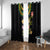 Hawaiian Lei Plumeria and Tropical Leaves Window Curtain Watercolor Style
