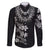 Hawaiian Lei Plumeria and Tropical Leaves Family Matching Puletasi and Hawaiian Shirt Watercolor Style-Grayscale