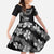 Hawaiian Lei Plumeria and Tropical Leaves Family Matching Short Sleeve Bodycon Dress and Hawaiian Shirt Watercolor Style-Grayscale