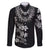 Hawaiian Lei Plumeria and Tropical Leaves Family Matching Short Sleeve Bodycon Dress and Hawaiian Shirt Watercolor Style-Grayscale