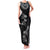Hawaiian Lei Plumeria and Tropical Leaves Family Matching Tank Maxi Dress and Hawaiian Shirt Watercolor Style-Grayscale