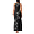 Hawaiian Lei Plumeria and Tropical Leaves Family Matching Tank Maxi Dress and Hawaiian Shirt Watercolor Style-Grayscale