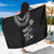 Hawaiian Lei Plumeria and Tropical Leaves Sarong Watercolor Style-Grayscale