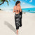 Hawaiian Lei Plumeria and Tropical Leaves Sarong Watercolor Style-Grayscale