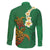 Hawaii Turtle Plumeria Flower Family Matching Tank Maxi Dress and Hawaiian Shirt Polynesian Pattern Green Color