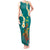 Hawaii Turtle Plumeria Flower Tank Maxi Dress Polynesian Pattern Turquoise Color