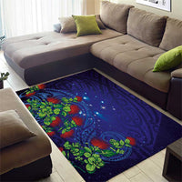 Matariki New Zealand Maori and Pohutukawa Area Rug Galaxy Blue Sky Style