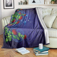 Matariki New Zealand Maori and Pohutukawa Blanket Galaxy Blue Sky Style LT03 Blue - Polynesian Pride