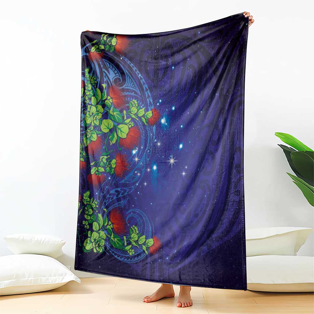 Matariki New Zealand Maori and Pohutukawa Blanket Galaxy Blue Sky Style LT03 - Polynesian Pride
