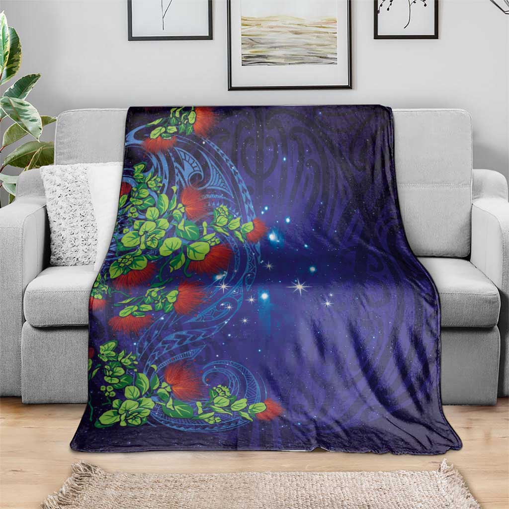 Matariki New Zealand Maori and Pohutukawa Blanket Galaxy Blue Sky Style LT03 - Polynesian Pride