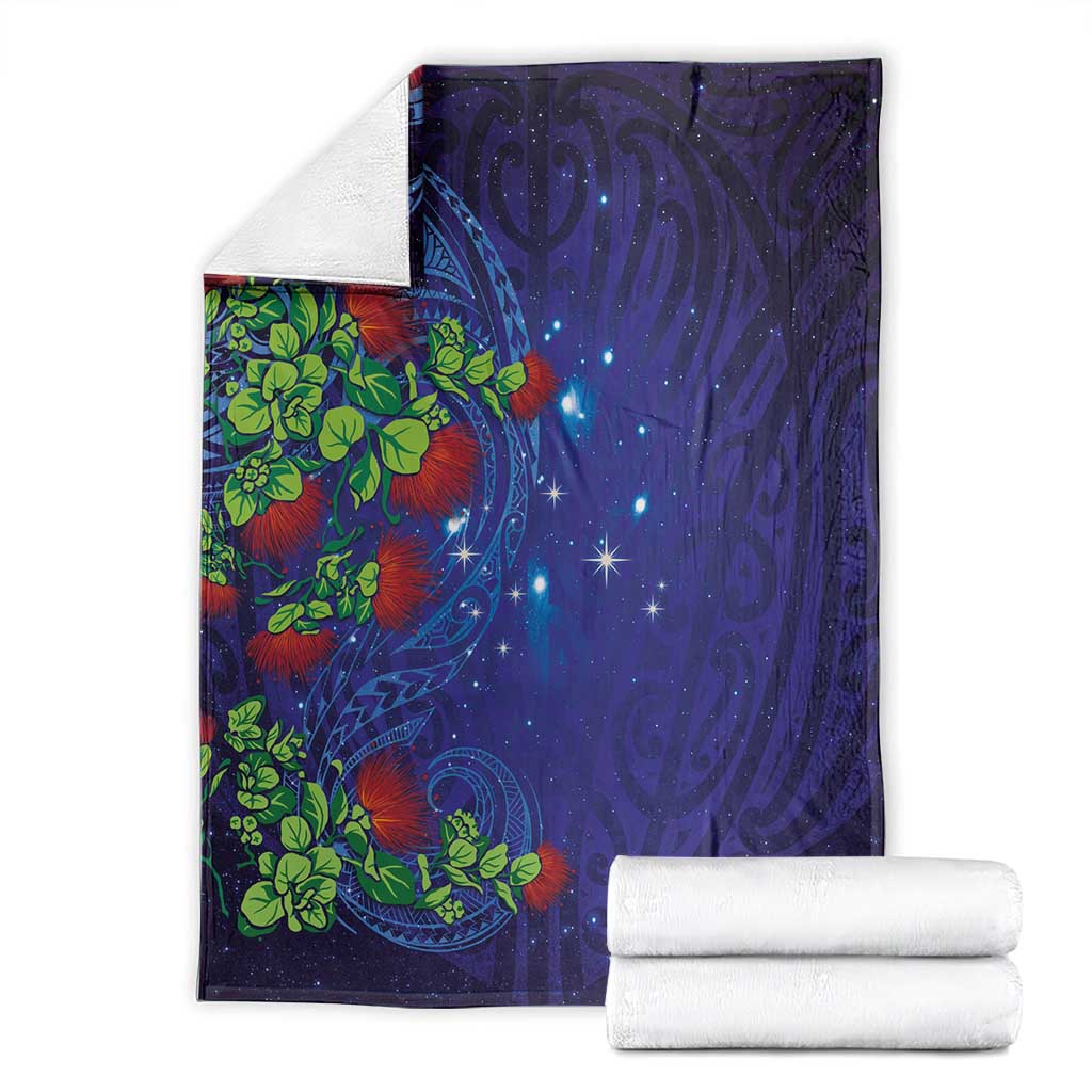 Matariki New Zealand Maori and Pohutukawa Blanket Galaxy Blue Sky Style LT03 - Polynesian Pride