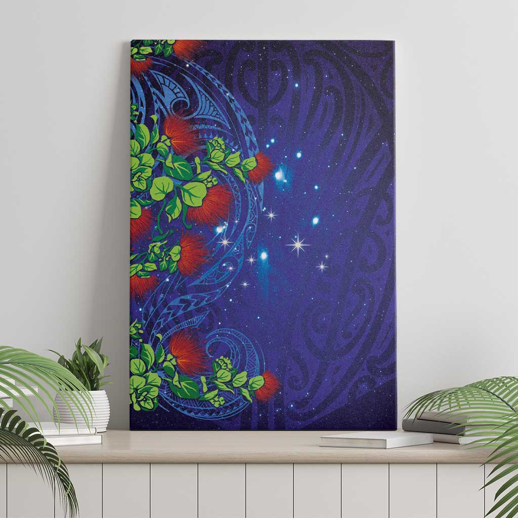 Matariki New Zealand Maori and Pohutukawa Canvas Wall Art Galaxy Blue Sky Style LT03 - Polynesian Pride