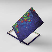 Matariki New Zealand Maori and Pohutukawa Canvas Wall Art Galaxy Blue Sky Style LT03 With Frame Blue - Polynesian Pride