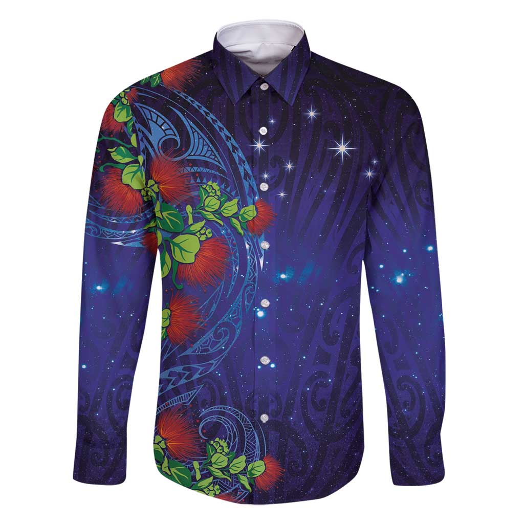 Matariki New Zealand Maori and Pohutukawa Family Matching Mermaid Dress and Hawaiian Shirt Galaxy Blue Sky Style