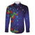 Matariki New Zealand Maori and Pohutukawa Family Matching Off The Shoulder Long Sleeve Dress and Hawaiian Shirt Galaxy Blue Sky Style