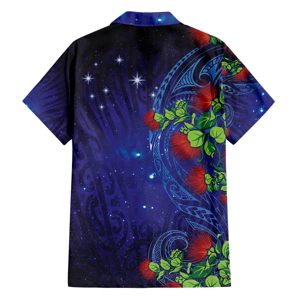 Matariki New Zealand Maori and Pohutukawa Family Matching Summer Maxi Dress and Hawaiian Shirt Galaxy Blue Sky Style