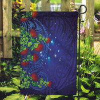 Matariki New Zealand Maori and Pohutukawa Garden Flag Galaxy Blue Sky Style