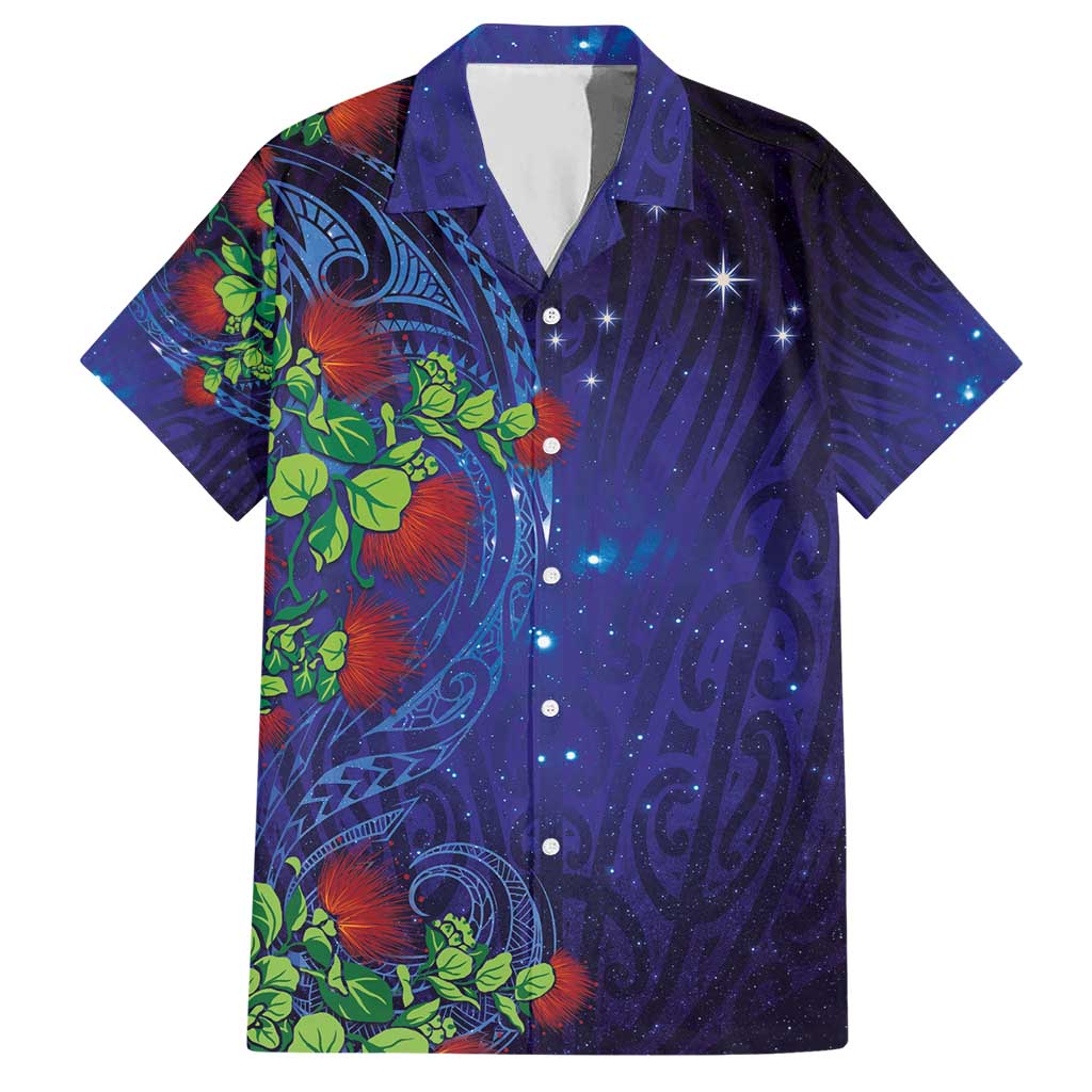 Matariki New Zealand Maori and Pohutukawa Hawaiian Shirt Galaxy Blue Sky Style