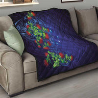 Matariki New Zealand Maori and Pohutukawa Quilt Galaxy Blue Sky Style