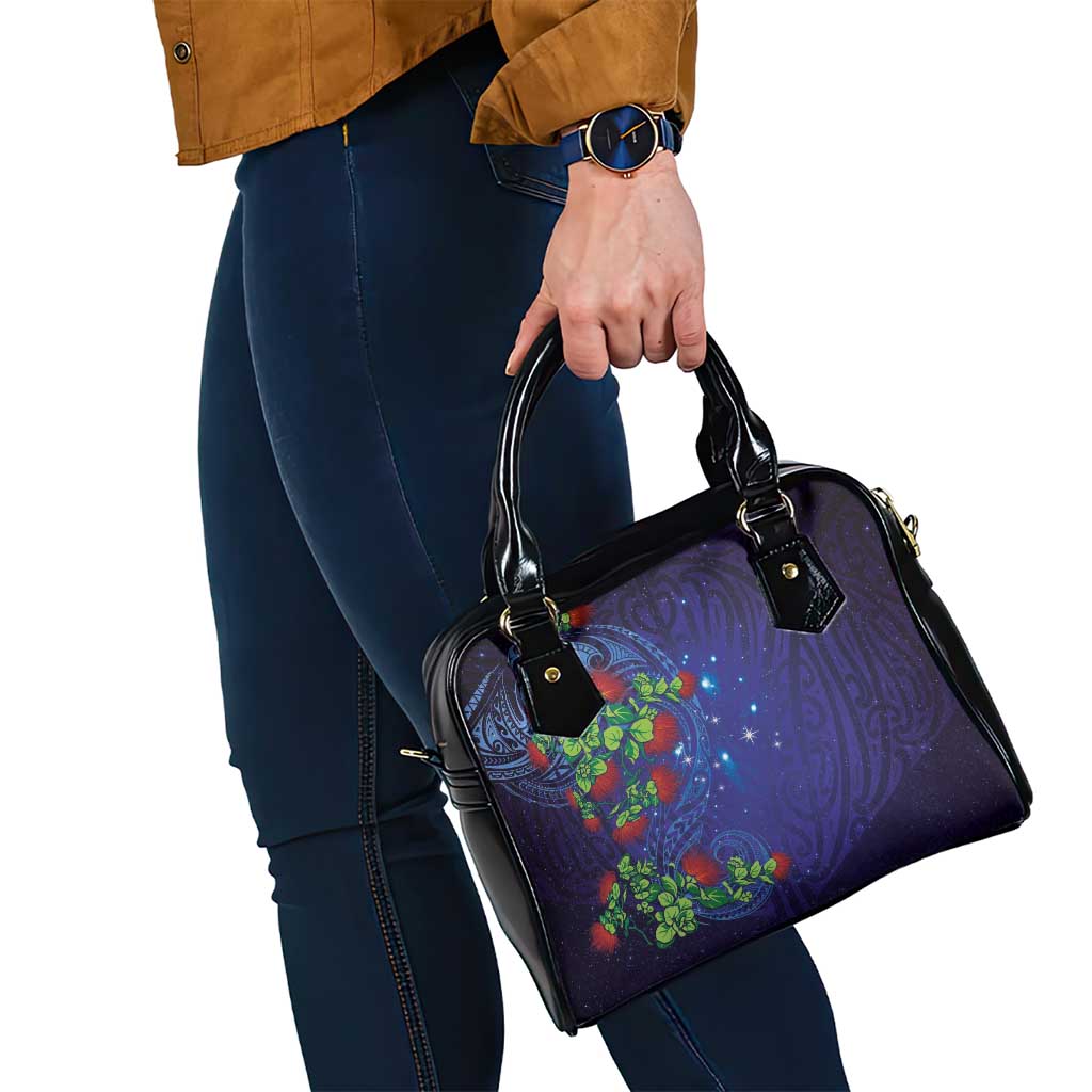 Matariki New Zealand Maori and Pohutukawa Shoulder Handbag Galaxy Blue Sky Style LT03 - Polynesian Pride