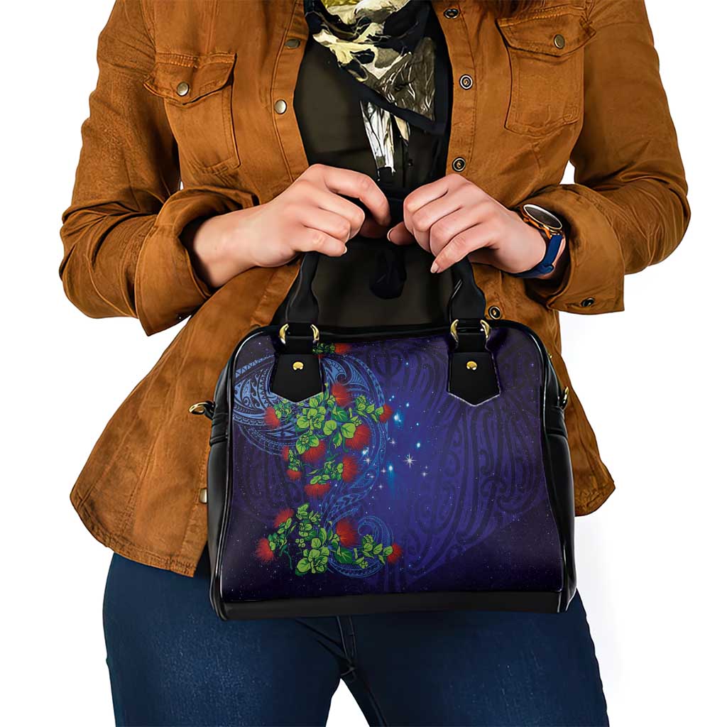 Matariki New Zealand Maori and Pohutukawa Shoulder Handbag Galaxy Blue Sky Style LT03 - Polynesian Pride
