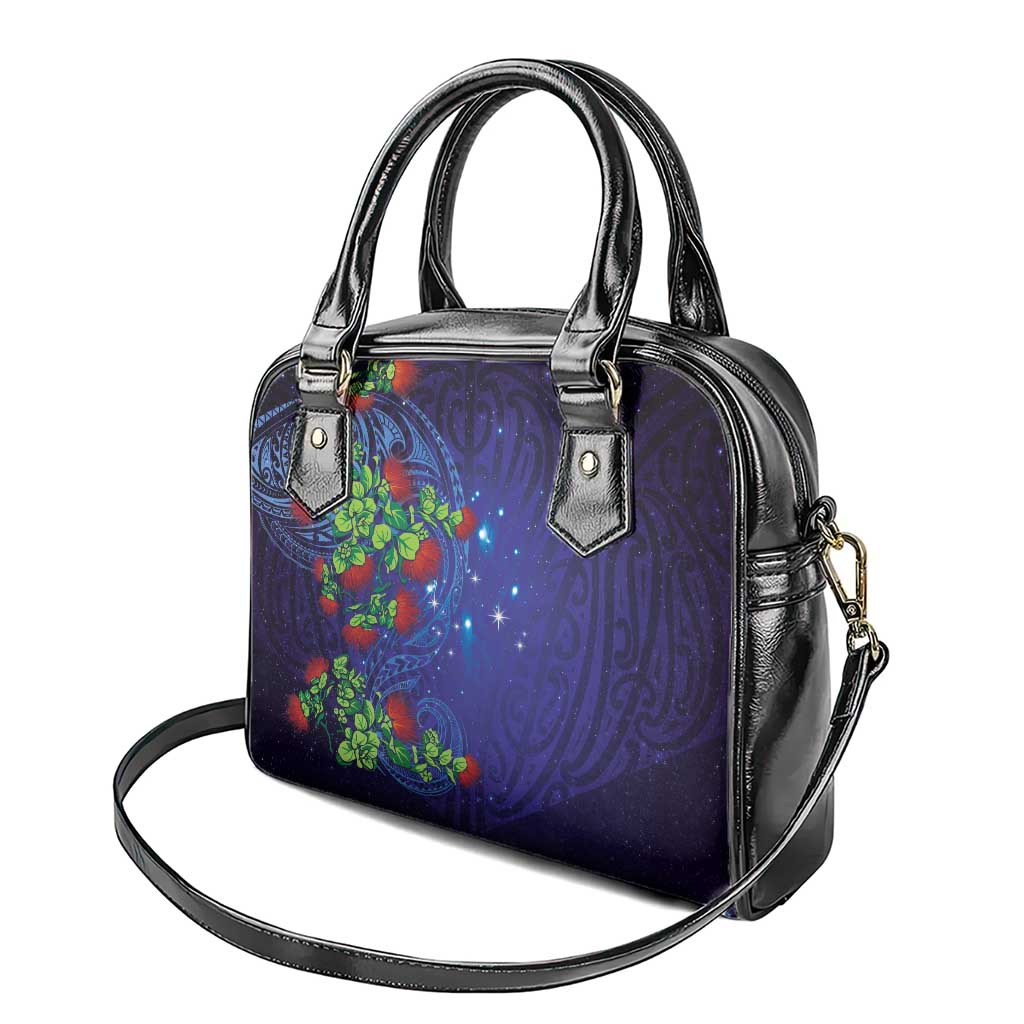 Matariki New Zealand Maori and Pohutukawa Shoulder Handbag Galaxy Blue Sky Style LT03 - Polynesian Pride