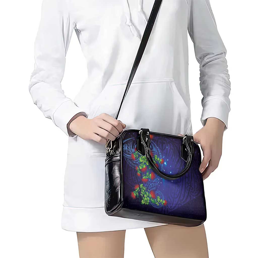 Matariki New Zealand Maori and Pohutukawa Shoulder Handbag Galaxy Blue Sky Style LT03 - Polynesian Pride