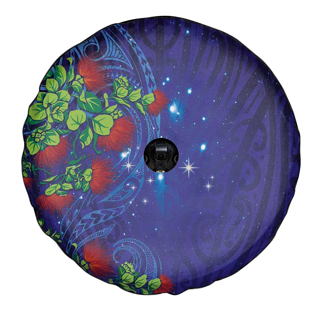 Matariki New Zealand Maori and Pohutukawa Spare Tire Cover Galaxy Blue Sky Style