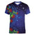 Matariki New Zealand Maori and Pohutukawa Women V-Neck T-Shirt Galaxy Blue Sky Style