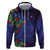 Matariki New Zealand Maori and Pohutukawa Zip Hoodie Galaxy Blue Sky Style