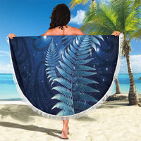Matariki New Zealand Maori Silver Fern Beach Blanket Galaxy Blue Sky Style