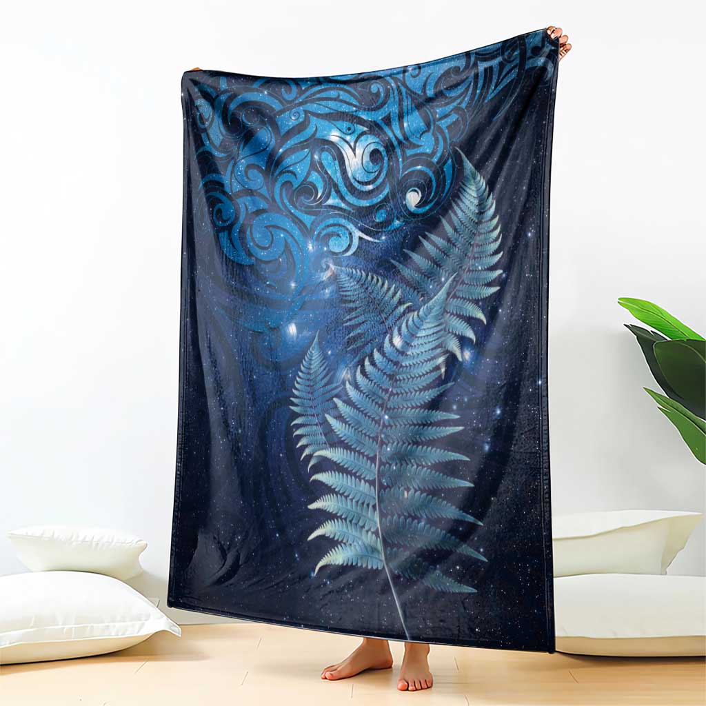 Matariki New Zealand Maori Silver Fern Blanket Galaxy Blue Sky Style