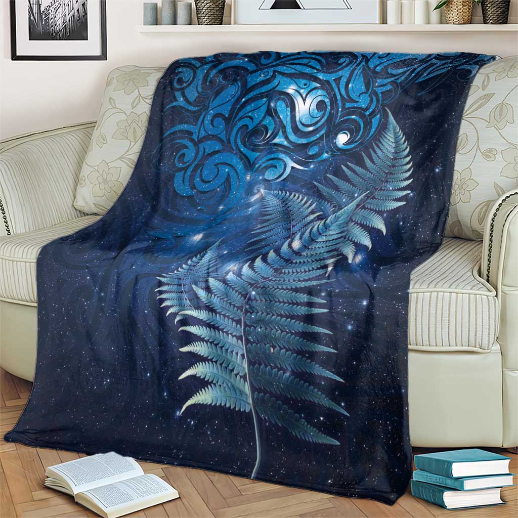 Matariki New Zealand Maori Silver Fern Blanket Galaxy Blue Sky Style