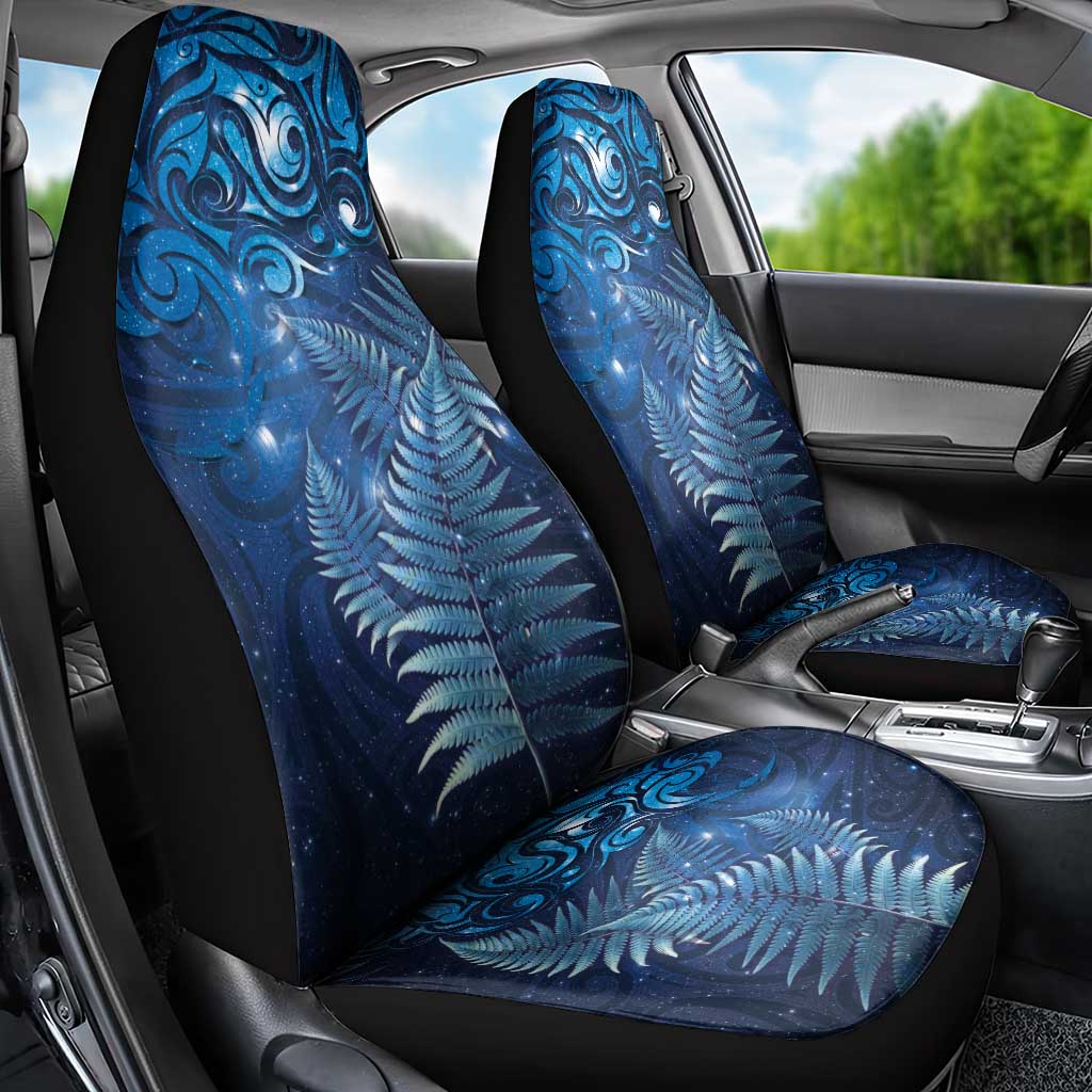 Matariki New Zealand Maori Silver Fern Car Seat Cover Galaxy Blue Sky Style