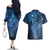 Matariki New Zealand Maori Silver Fern Couples Matching Off The Shoulder Long Sleeve Dress and Hawaiian Shirt Galaxy Blue Sky Style