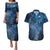 Matariki New Zealand Maori Silver Fern Couples Matching Puletasi and Hawaiian Shirt Galaxy Blue Sky Style
