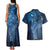 Matariki New Zealand Maori Silver Fern Couples Matching Tank Maxi Dress and Hawaiian Shirt Galaxy Blue Sky Style